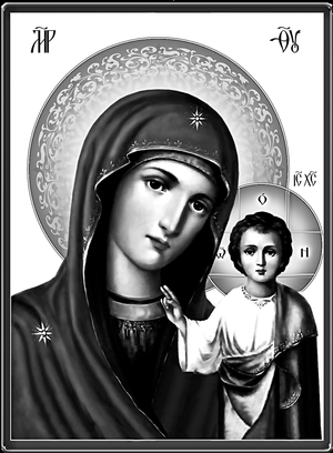 Богородица Казанская - картинки для гравировки